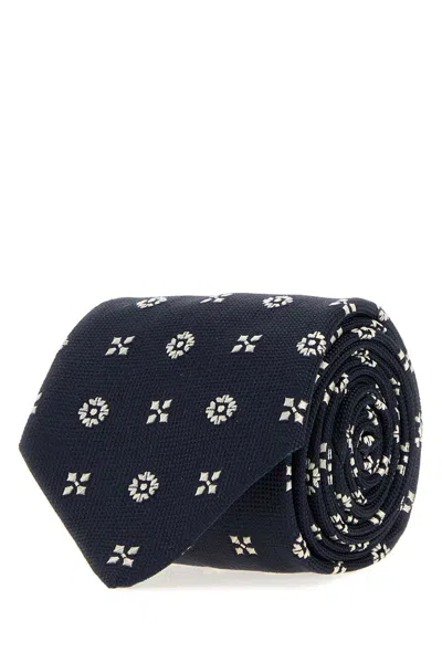 Saint Laurent Cravate Petits Motifs In Black