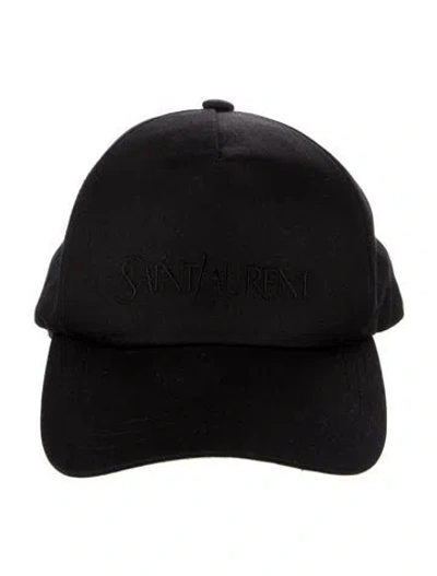 Pre-owned Saint Laurent Embroidered Logo Baseball Cap In Black