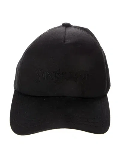 Pre-owned Saint Laurent Embroidered Logo Baseball Cap In Black