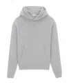 Saint Laurent Cassandre-embroidered Cotton Hoodie In Gray