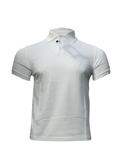 Pre-owned Saint Laurent Embroidered-logo Cotton Polo Shirt In White