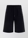 Saint Laurent Logo Cotton Shorts In Black