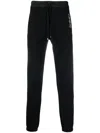Saint Laurent Embroidered-logo Cotton Track Pants In Black