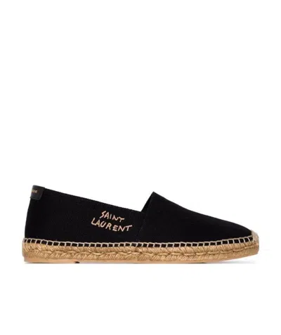 SAINT LAURENT SAINT LAURENT LOGO EMBROIDERED SLIP-ON ESPADRILLES