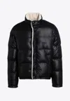 Saint Laurent Faux-shearling Semi Shiny Puffer Jacket In Black