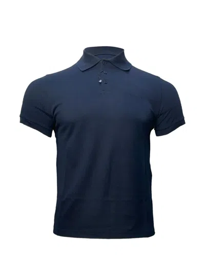 Pre-owned Saint Laurent Embroidered-logo Polo Shirt In Blue