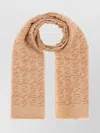 Saint Laurent Embroidered Modal Blend Scarf In Brown