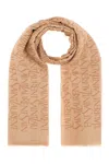 Saint Laurent Embroidered Modal Blend Scarf In Brown