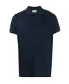 Saint Laurent Embroidered Monogram Polo Shirt In Blue