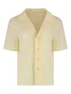Saint Laurent Embroidered Muslin Pajama Set In Yellow