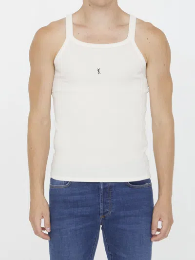 SAINT LAURENT EMBROIDERED TANK TOP