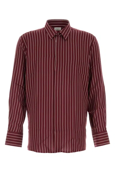 Saint Laurent Bordeaux Clothing Shirts In Red