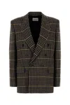 Saint Laurent Embroidered Wool Blazer In Multi