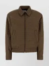 Saint Laurent Embroidered Wool Blend Jacket In Brown