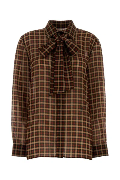 SAINT LAURENT EMBROIDERED WOOL SHIRT