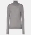 Saint Laurent Wool Turtleneck In Grey