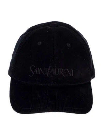 Pre-owned Saint Laurent Embroidery Baseball Cap In Black