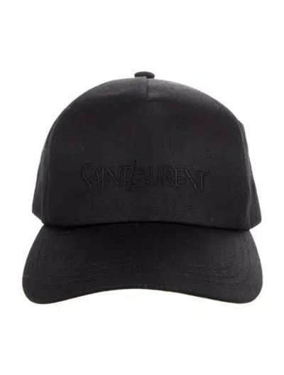Pre-owned Saint Laurent Embroidery Logo Baseball Cap In Black