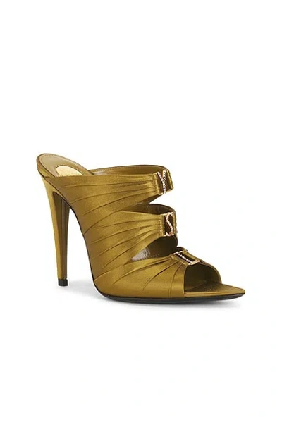 Saint Laurent Emilie Mule Sandal In Gold