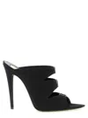 Saint Laurent Emilie Mules Open Toe Stiletto Heel In Black