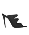 Saint Laurent Emilie Mules Open Toe Stiletto Heel In Black