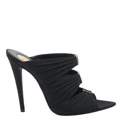 Saint Laurent Emilie 110 Crystal Embellished Satin Mules In Animal Print