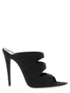 Saint Laurent Emilie Mules Open Toe Stiletto Heel In Black