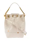 Saint Laurent Emmanuelle Ivory Colored Leather Crossbody Bucket Bag  Woman In Multicolor