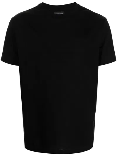 Saint Laurent Emporio Armani Logo Cotton T-shirt In Black