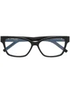 Saint Laurent Engraved-logo Cat Eye Glasses In Schwarz