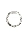 Saint Laurent Engraved-logo Chain-link Bracelet In White
