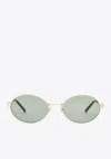 Saint Laurent Sl 692 Round-frame Sunglasses In Green