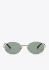 Saint Laurent Sl 692 Round-frame Sunglasses In Green