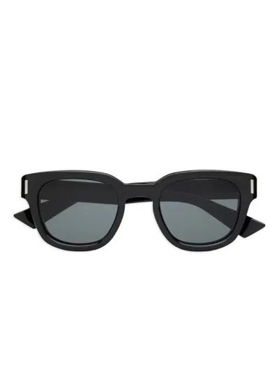 Saint Laurent Engraved-temple Sunglasses In Black