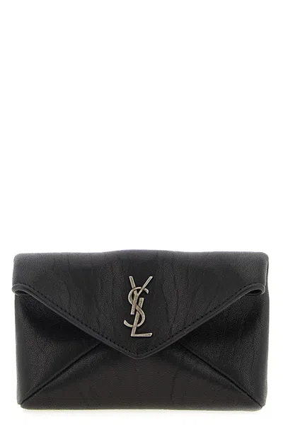 Saint Laurent 'envelope' Card Holder In Black