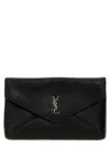 Saint Laurent Cassandre Large Black Envelope Clutch Bag With Logo Men In Black