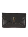 Saint Laurent Envelope Cassandre Large Clutch Bag In Black