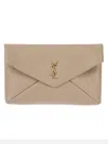 Saint Laurent Envelope Cassandre Large Clutch Bag In Brown