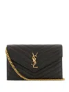 Saint Laurent Envelope Cassandre Quilted Mini Bag In Black