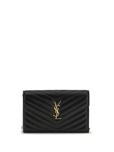 Saint Laurent Envelope Cassandre Wallet In Black