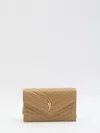 Saint Laurent Envelope Cassandre Wallet With Chain In Gold