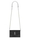 Saint Laurent "envelope Cassandre" Wallet With Chain In Black