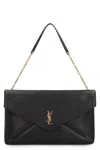 Saint Laurent Envelope Cassandre Xxl Leather Clutch In Black