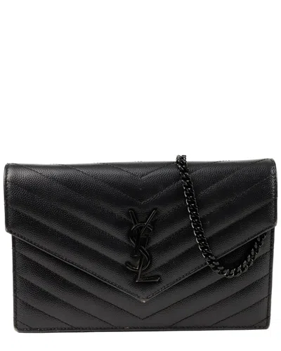 Saint Laurent Envelope Chain Wallet Crossbody (authentic Pre-loved) In Black