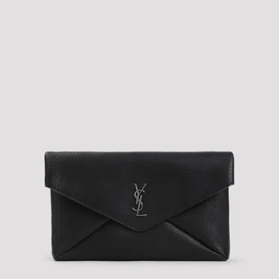 Saint Laurent Envelope Clutch In Black