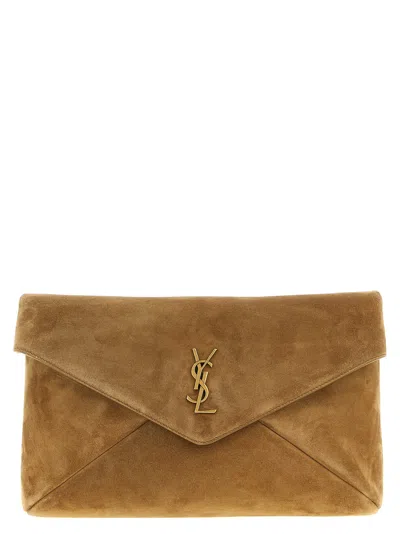 Saint Laurent Envelope Clutch Brown
