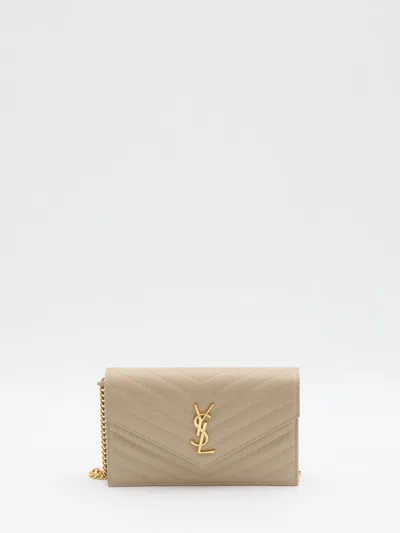 Saint Laurent Envelope Clutch In Sand
