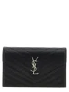 Saint Laurent Monogram Grain De Poudre Leather Wallet On Chain