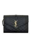 Saint Laurent Monogram Envelope Pouch In Noir