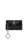Saint Laurent Keychain Case Envelope Cassandre Black In Black